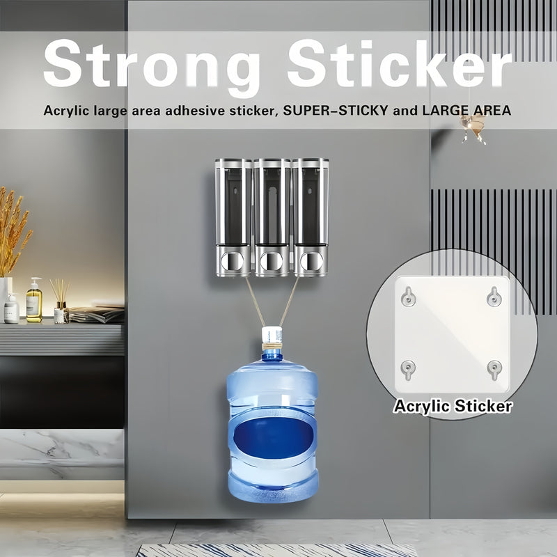 1pc Dispensador de Ducha Montado en Pared 3-en-1 - Organizador con Múltiples Compartimentos para Champú, Gel de Baño y Acondicionador - Plástico Duradero, Montaje en Pared o Uso Independiente, Sin Necesidad de Electricidad - Para Baño, Cocina u Hotel