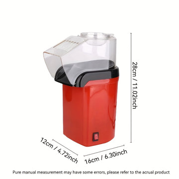 Fabricante de palomitas eléctrico, enchufe de EE. UU., pequeño fabricante de palomitas de aire caliente para uso doméstico, material PP duradero, no necesita baterías, fácil de operar, adecuado para aperitivos crujientes.