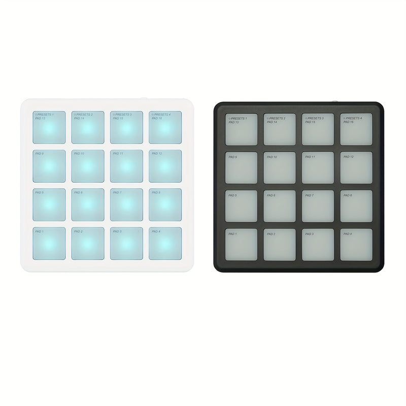 M-VAVE SCMPAD, controlador MIDI inalámbrico portátil con 16 botones, teclado de percusión, interfaz USB-C, herramientas.
