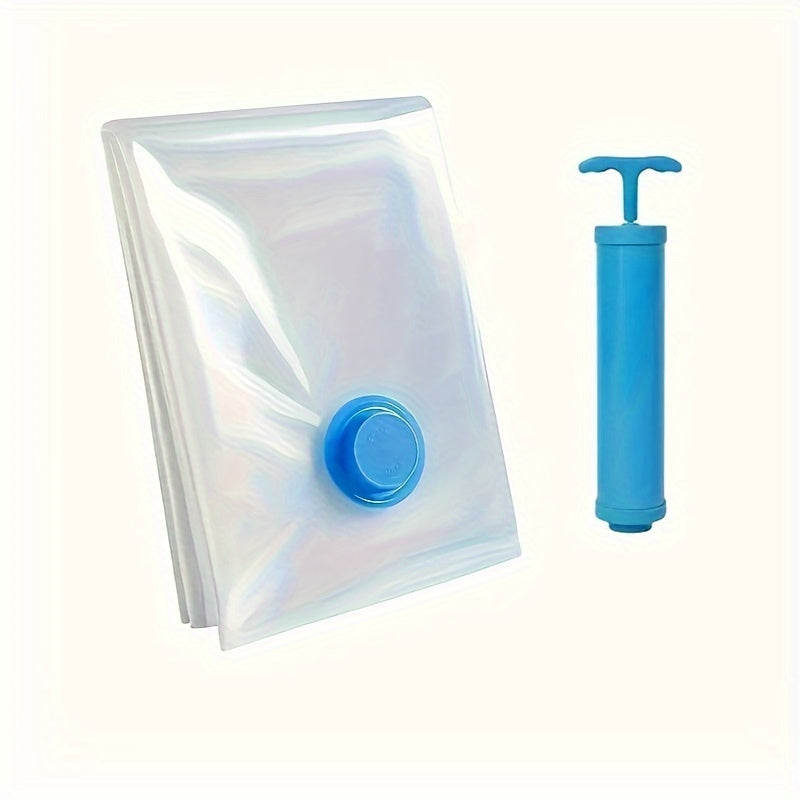 Bolsas de almacenamiento al vacío de 6 paquetes con bomba manual, bolsas de viaje portátiles de plástico, bolsas de almacenamiento de ropa, forma rectangular, multiusos, no requiere energía, organizador para el hogar y la cocina.