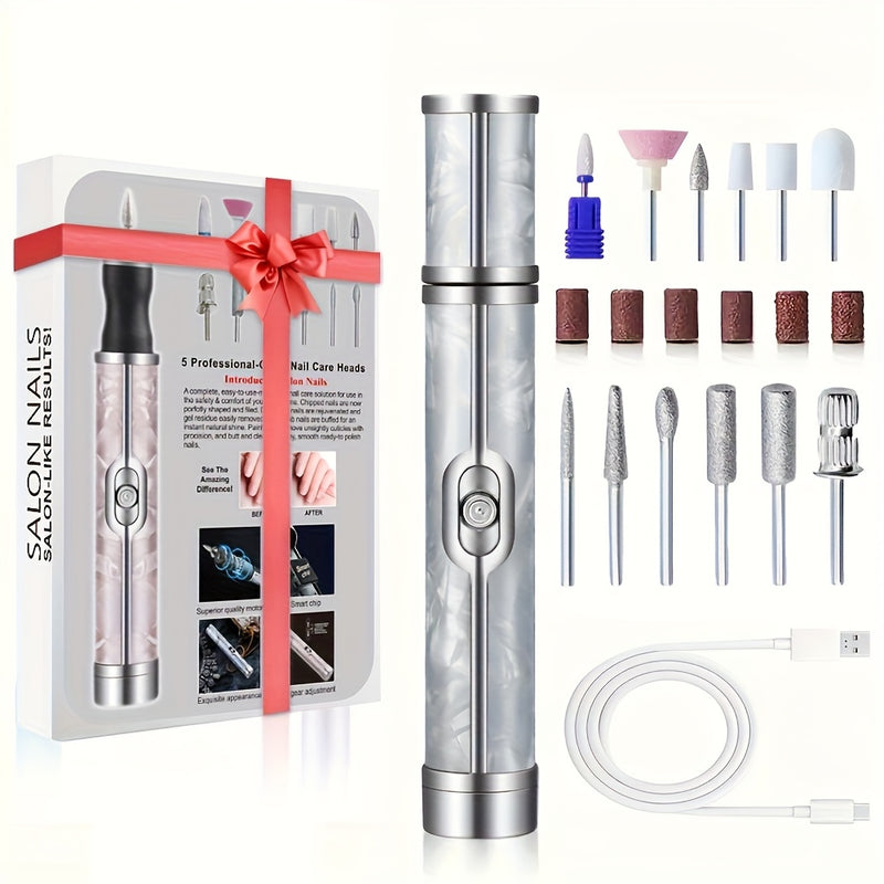 Limas eléctricas para uñas, 4 velocidades estándar con avance y retroceso. Juego de manicura profesional, herramienta eléctrica ideal para gel DIY, incluye 18 cabezales reemplazables, perfecto para cuidado y pulido de pies