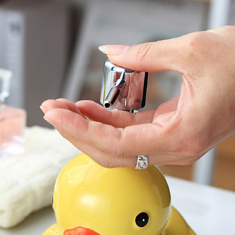 Adorable Dispensador de Jabón de Cerámica de Pato Amarillo de 450ml - Inodoro, Libre de Ftalatos para Baño y Cocina
