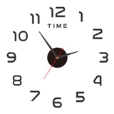 Reloj de pared silencioso minimalista moderno - Reloj artístico creativo de bricolaje redondo acrílico, estilo nórdico para sala de estar, funciona con pilas AA, corona plana sin tictac, 1 pila seca (pila no incluida)