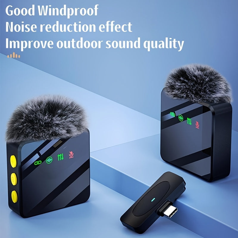 Micrófono inalámbrico de clip de alta calidad para creadores de contenido, grabación rápida/silencio y carga rápida USB-C, diseño de clip resistente con batería duradera de 160 mAh, ideal para vlogging, podcasting y transmisiones en vivo