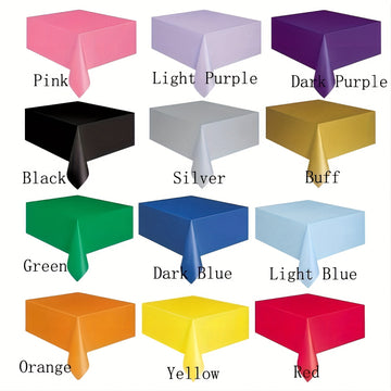 Juego de manteles desechables de plástico de alta calidad, rectangulares y de colores variados para fiestas y bodas - Colores sólidos, material de vinilo, ideal para catering y celebraciones navideñas