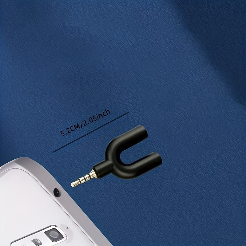Cable Repartidor de Audio 2 en 1 para Computadoras y Smartphones - Adaptador para Auriculares y Micrófono, No Requiere Batería