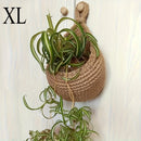 Canasta Colgante de Yute Tejida a Mano - Organizador Rústico para Pared de Cocina para Frutas y Verduras con Ganchos, Cesta de Fibra Natural de Alta Calidad para Interior/Exterior