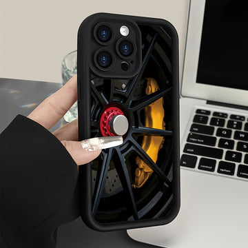Funda para iPhone 11, 12, 13, 14, 15, 16 Pro Max Pro Plus con diseño de llantas de auto, moderna, creativa, antigolpes y resistente a caídas, ideal para hombres y mujeres, regalo perfecto