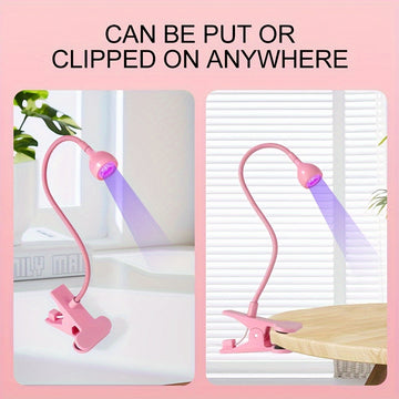 Lámpara de uñas LED alimentada por USB con cuello de ganso flexible - Secador de uñas de luz negra de curado rápido para manicuras y pedicuras, diseño portátil, no necesita batería, herramienta de pedicura | Lámpara de cuello flexible | Luz de curado, uñ