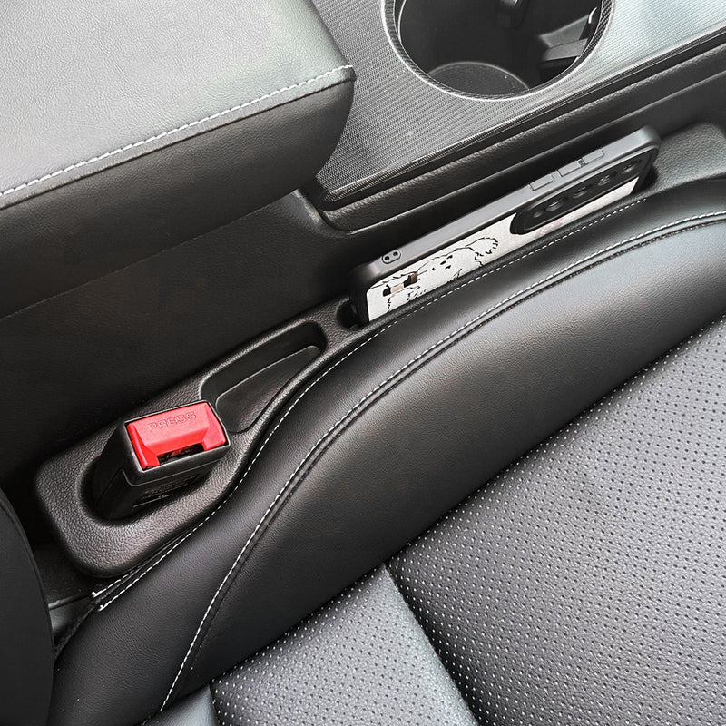 2 piezas de caja de almacenamiento de relleno de huecos de asiento de coche de plástico universal, organizador de consola entre asientos, para decoración interior de automóviles