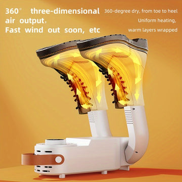 Secador de zapatos UV plegable, secado rápido por calor, control inteligente de temperatura constante, enchufe estadounidense de 110 V-130 V, desodorizante portátil con función de temporización automática para uso doméstico.