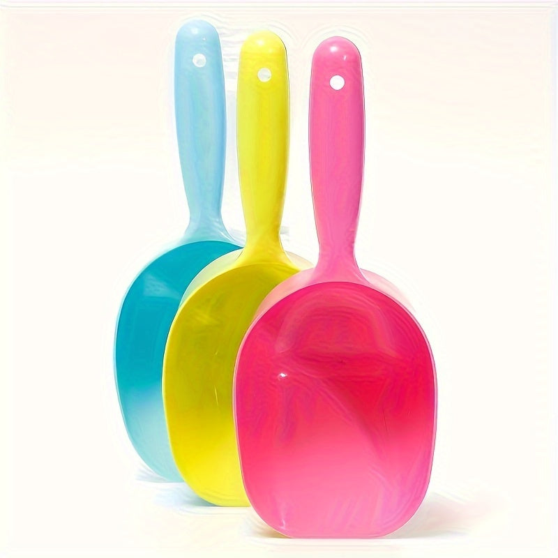 Pack de 3 Palas de Plástico PP Resistentes - Amarillo Brillante, Rosa y Azul - Duraderas, Ligeras y Fáciles de Usar para la Playa, Jardín, Exteriores, Limpieza de Mascotas y Juego - Herramientas Manuales Multifuncionales para Jardinería, Pala de Jardín,