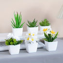 1SET-6pcs Juego de macetas de plantas de simulación, adecuado para el hogar, decoración del centro de mesa, decoración de escritorio de oficina, toque real, maceta suculenta artificial mini
