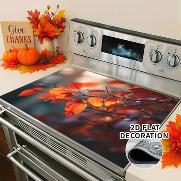 2D Plano, Decoración 2D Plano, Cubierta de Estufa Eléctrica - Cubierta de Estufa de Gas con Forro de Goma, Decoración de Cocina de Acción de Gracias, Perfecta para Cualquier Cocina, Protección de Estufa, 1 Unidad, 2D Plano