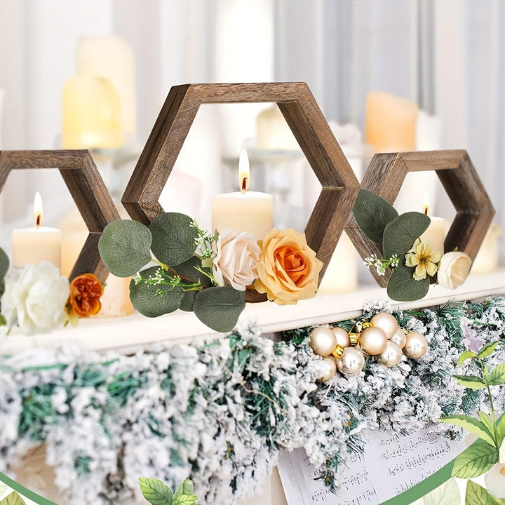 Juego de estantes flotantes hexagonales, 1 estante de panal de abeja, adecuado para pared, estante hexagonal de madera, estante geométrico octogonal sólido y elegante, adecuado para oficina DIY y decoración de pared de pasillo.