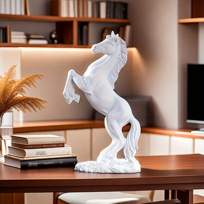 Elegante Figura de Caballo Resina, 1 ud Figura de Resina Elegante de Caballo de Pie - Escultura Creativa para Decoración del Hogar en Sala de Estar, Estudio, Escritorio, Barra de Gabinete - Adorno de Animal para Oficina, Regalo