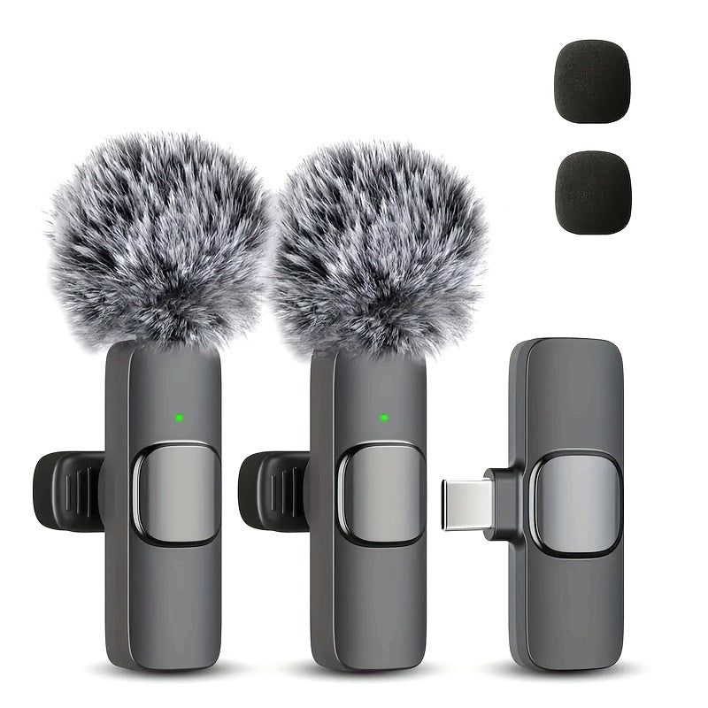 Micrófono Lavalier Inalámbrico Kouzone - Cancelación de ruido, batería de larga duración, USB Tipo C, ideal para streaming y videoconferencias, equipo de audio profesional | Comunicación sin ruido | Construcción duradera