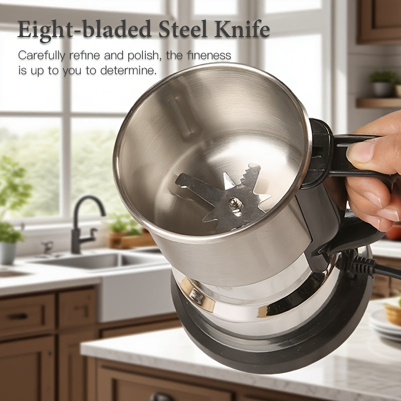 Molino de alta potencia mejorado de 1 pieza, 25000 RPM de velocidad ultra alta, enchufe de 110V para EE. UU., acero inoxidable y motor eléctrico, gran capacidad para café, nueces, especias - Perfecto para mezcladores y molinos de cocina, no necesita bate