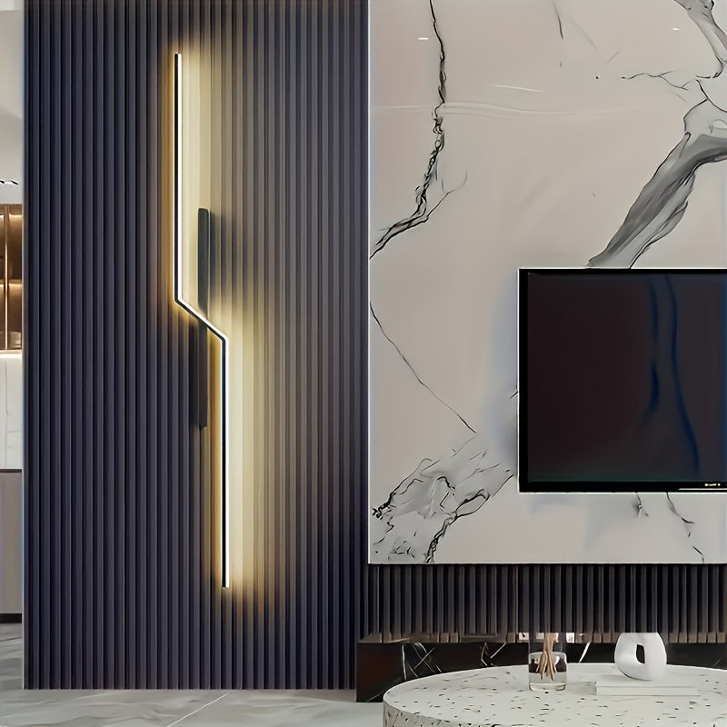 Conjunto de 2 lámparas de pared LED ultradelgadas y elegantes para el ambiente del salón. La moderna lámpara de noche metálica es ideal para la decoración del hogar, dormitorios, hoteles, restaurantes, cafeterías y otros espacios comerciales. Fácil de in