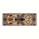 Alfombra retro con diseño de abeja, 1 pieza, para sala o cocina, forma cuadrada, peso 480 gramos, grosor 1 cm