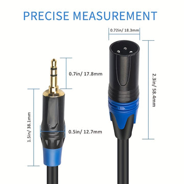 Cable XLR A 3,5 Mm De 3 Pies A 10 Pies - Cable Estéreo Macho TRS De 1/8 A XLR, Macho De 3,5 Mm A XLR Macho De 3 Pines, Cable Adaptador De Audio Auxiliar XLR A Conector Mono De 1/8 Para Mezclador, Computadora Portátil Y Teléfono
