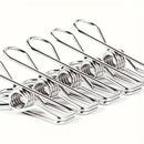 20pcs Pinzas para Ropa de Acero Inoxidable Premium - A Prueba de Óxido, Clips Metálicos Duraderos para Lavandería, Cocina y Viaje
