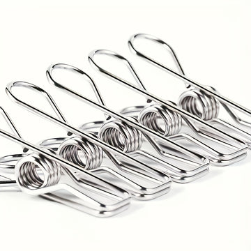 20pcs Pinzas para Ropa de Acero Inoxidable Premium - A Prueba de Óxido, Clips Metálicos Duraderos para Lavandería, Cocina y Viaje