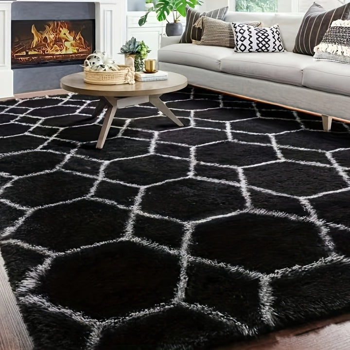 1 alfombra de felpa suave con diseño tie-dye, moderna y lujosa, absorbente, antideslizante, ideal para sala y dormitorio, decoración para el hogar, tapetes