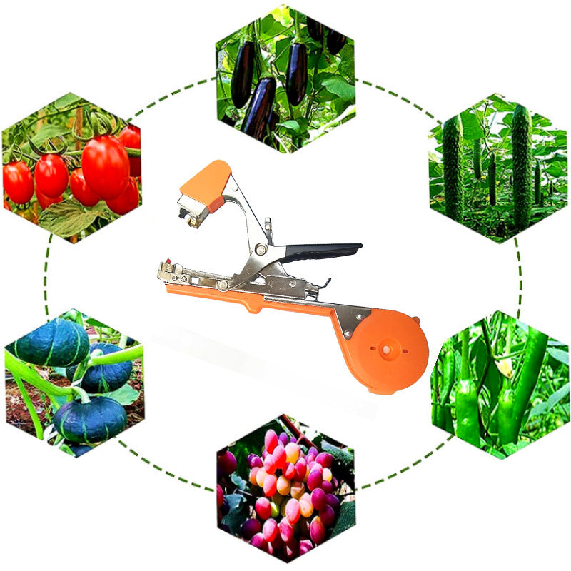 Máquina Portátil para Atar Ramas de Pepinos, Uvas, Berenjenas, Luffa y Plantas de Tomate - Herramienta de Atadura de Enredaderas de Metal, No Necesita Energía