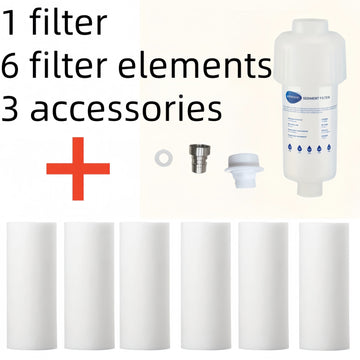1 filtro + 6 repuestos para grifo, regadera, lavadora y inodoro, filtro de alta calidad resistente a la presión para eliminar cloro