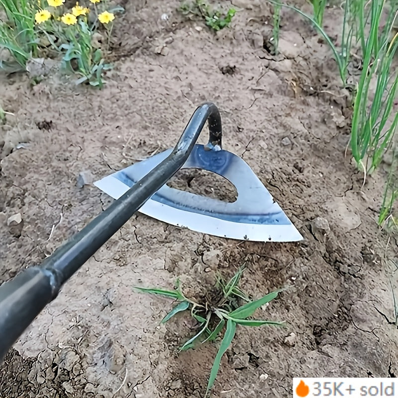 1pc Herramienta de jardinería de alta calidad de metal con mango de madera - Eficiente para eliminar malezas, aflojar la tierra y agricultura - Herramienta de jardinería clásica para uso en casa y granja, Herramienta de agricultura | Azada de jardín clás