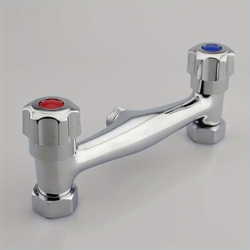 Mezclador de ducha doble contemporáneo, válvula cromada montada en pared, con control de agua fría y caliente, estructura de cobre duradera, instalación fácil, superficie cromada elegante, actualización de baño de alta calidad