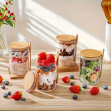 Juego de 6 recipientes transparentes con tapas de bambú, cucharas y etiquetas, frascos herméticos para azúcar, condimentos, té, café, harina, granos y sales de baño