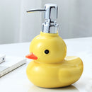 Adorable Dispensador de Jabón de Cerámica de Pato Amarillo de 450ml - Inodoro, Libre de Ftalatos para Baño y Cocina