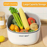 Rinser Automático de Verduras y Frutas con Cesta de Limpieza de Gran Capacidad - Lavaplatos Portátil para Cocina, Diseño Ahorrador de Espacio para Hogar, Granja o Viaje - Construcción en Material PP (Funciona con Baterías No Incluidas), Herramienta de Li