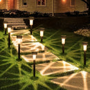 10 piezas de luces solares de sendero KOLYC - Iluminación exterior duradera con lentes claras, diseño de plástico negro para caminos de patio, césped y garajes - Energía solar, instalación fácil, iluminación moderna para jardines y exteriores, luces sola