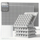 12/24pcs - TMJD MISS Paneles de Espuma Insonorizante en Forma de Pirámide, 5.08x30.48x30.48 cm - Azulejos de Cuña Acústicos de Alta Densidad para Aislamiento de Paredes de Estudio, Negro/Blanco/Gris - Incluye Cinta de Instalación, Aislamiento Acústico de