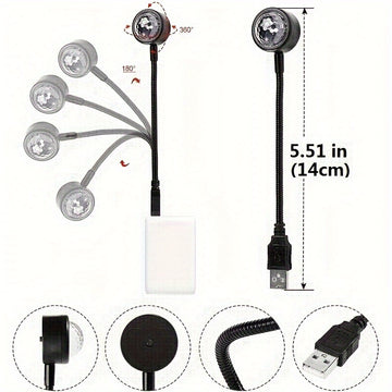 Lámpara de Proyección de Efecto Mágico de Ritmo Musical USB para Escenario, Luz de Disco LED para Fiestas
