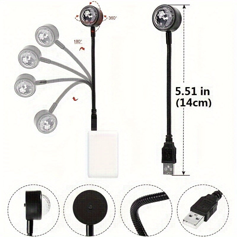 Lámpara de Proyección de Efecto Mágico de Ritmo Musical USB para Escenario, Luz de Disco LED para Fiestas