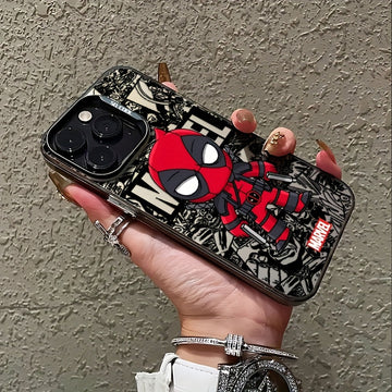 Funda para iPhone 16, 15, 14, 13, 12, 11 Pro Max, X, XR, XS Max, 8, 33 Plus con diseño de Deadpool, resistente a golpes y con acabado mate