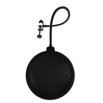1pc Filtro de malla doble de 6 pulgadas con malla insonorizante, abrazadera de goose neck de 360 grados, brazo estable para karaoke en vivo, grabación de voz en estudio - Negro