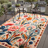 Manta floral ADSUVAN - Diseño vibrante azul, naranja y rosa, 78, 74x118, 11 pulgadas/200x300 cm, lavable en máquina poliéster, perfecta para sala de estar, dormitorio o espacios al aire libre, regalo ideal para 3 habitaciones, alfombras para sala de esta