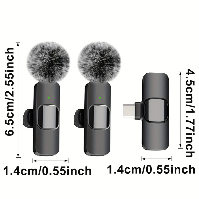 Micrófono sin varillas para Teléfono, Android, Cámara, Micrófono USB-C, Micrófono de Solapa sin varillas, Micrófono Mini, Micrófono con Cancelación de Ruido para Entrevistas, Vídeos y Podcasts