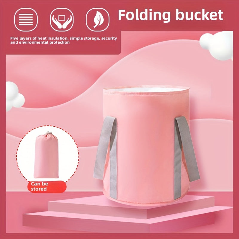 Baño de pies portátil de lujo plegable con control de temperatura, sin necesidad de energía, material PEVA, sin olor, ideal para cuidado en el hogar y viajes - Libre de alergias, tina de inmersión multiusos con capa de aluminio integrada, perfecta para r