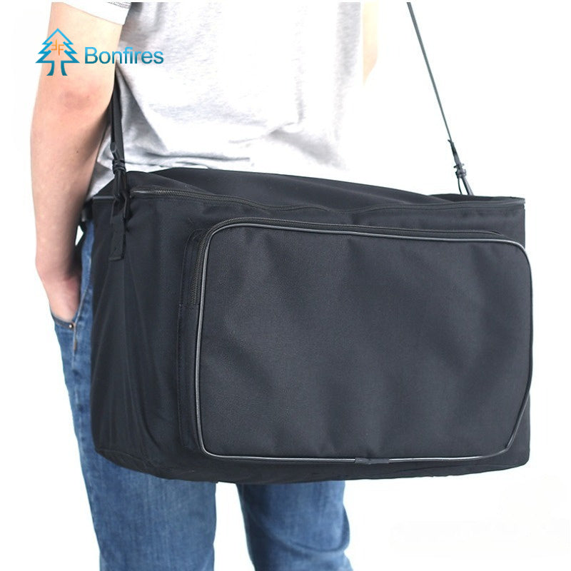 FF Bonfires 40x20x26 pulgadas, Bolsa de amplificador de guitarra Oxford - Mochila duradera negra y estuche portátil con esquinas reforzadas, cierre de cremallera y bolsillos de malla para uso al aire libre, accesorios de guitarra, construcción sólida