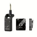 Sistema de monitorización inalámbrica en el oído, 2.4GHz IEM con transmisor y receptor de lavalier, carga USB, Plug and Play, bajo ruido, larga duración de la batería, para músicos, estudio, ensayo de banda, presentación en vivo - Resina ABS negra