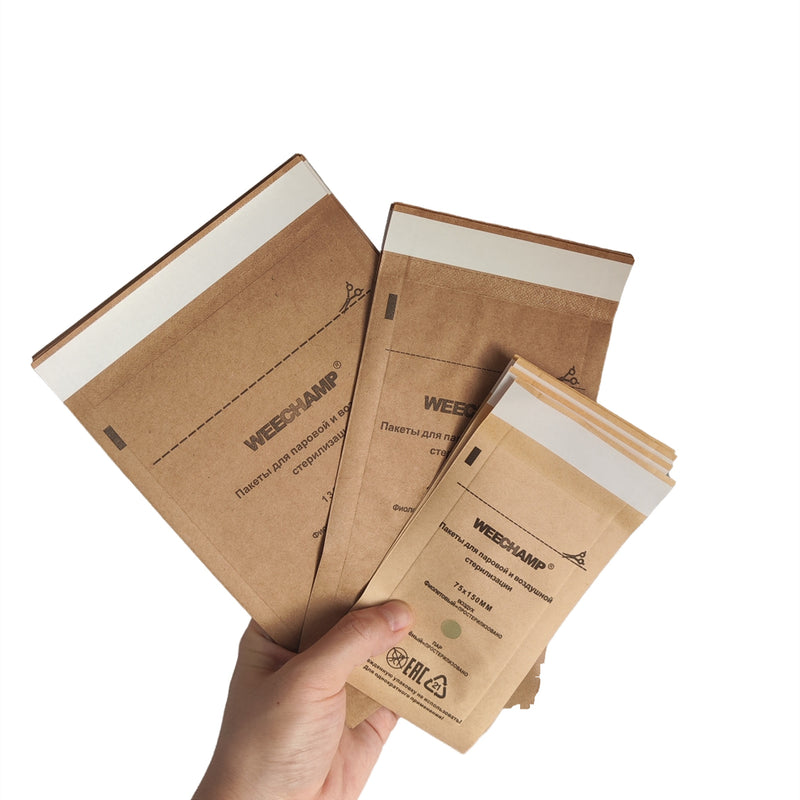 50pcs Bolsa de Calor Seco Desechable para Uñas, Bolsa Kraft para Utensilios de Uñas, Tijeras Metálicas, Pinzas, Bolsa para Cabeza de Molienda, Limpieza en Seco