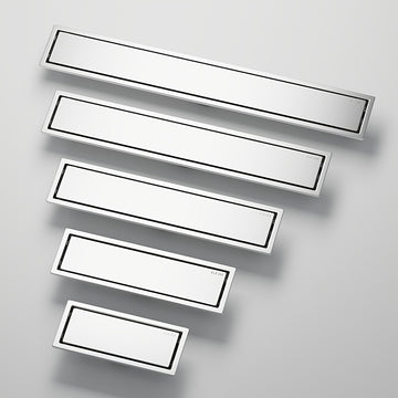 Desagüe de Suelo Rectangular Invisible de Acero Inoxidable - Extendido, Fregadero de Baño Resistente a Olores con Cubierta de Tubería Oculta