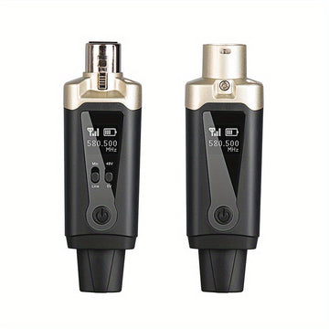 Sistema de micrófono inalámbrico LMBGM 48V, XLR a Lightning/Mixer/Amp de guitarra enchufado, carga USB-C, 1.0W, 2.5W potencia máxima, micrófono dinámico y capacitivo para producción de música, mejora de calidad de sonido, regalo ideal de Navidad, transmi