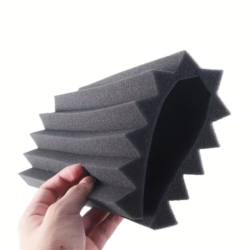 12 paneles de espuma acústica de alta densidad, 2.54 cm x 30.48 cm x 30.48 cm - Cuñas negras absorbentes de sonido para estudio de grabación y oficina en casa, resistentes al fuego, reducen reverberación y ecos, mejoran el rendimiento acústico